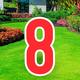 Red Number (8) Corrugated Plastic Yard Sign, 30in